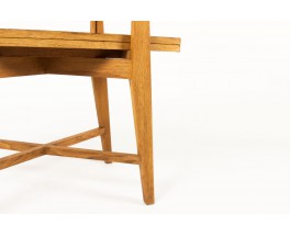 Convertible console table in solid oak reconstruction design 1950