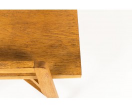 Convertible console table in solid oak reconstruction design 1950