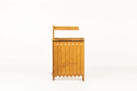 Console Guillerme et Chambron chêne et céramique verte édition Votre Maison 1950