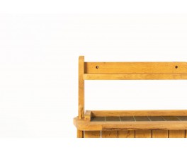 Console table Guillerme and Chambron in solid oak and green ceramic edited by Votre Maison 1950