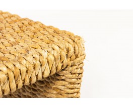 Rectangulaire coffee table in large natural rope 1950
