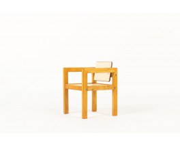 André Sornay kid chair in solid mahogany and white off Isorel 1960