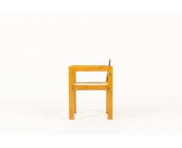 André Sornay kid chair in solid mahogany and white off Isorel 1960