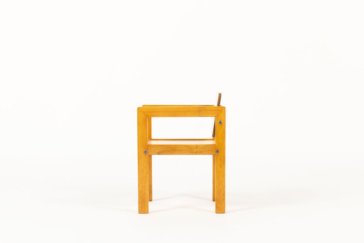 André Sornay kid chair in solid mahogany and white off Isorel 1960