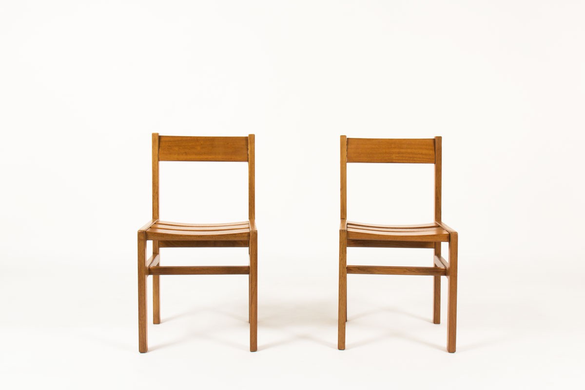 Andre Sornay chairs in mahogany 1960 set of 2