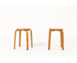Alvar Aalto stools model E60 edition Artek 1930 set of 2