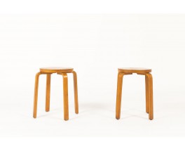 Tabourets Alvar Aalto modèle E60 édition Artek 1930 set de 2