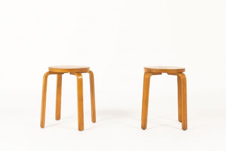 Tabourets Alvar Aalto modèle E60 édition Artek 1930 set de 2