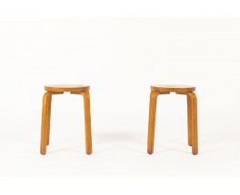 Tabourets Alvar Aalto modèle E60 édition Artek 1930 set de 2