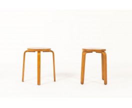 Tabourets Alvar Aalto modèle E60 édition Artek 1930 set de 2