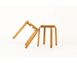 Tabourets Alvar Aalto modèle E60 édition Artek 1930 set de 2