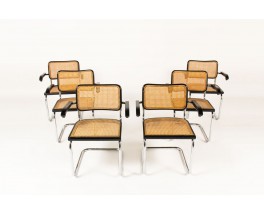 Marcel Breuer armchairs model Cesca B64 edition Thonet set of 6