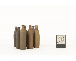 Vases bottle-shaped in a stone 1950 set of 7