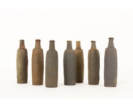 Vases forme bouteille en grès 1950 set de 7