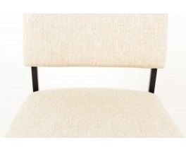 Joseph Andre Motte chairs model 764 beige linen edition Steiner 1950 set of 8