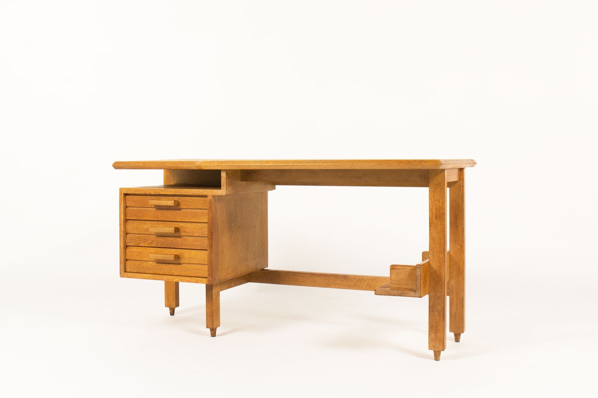 Guillerme and Chambron desk in oak edition Votre Maison 1960