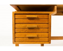 Guillerme and Chambron desk in oak edition Votre Maison 1960