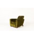 Fauteuil club velours vert et pieds bois design Art déco 1930