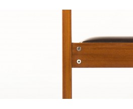 Fauteuil de bureau André Sornay en acajou et skai marron 1960