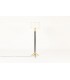 Floor lamp in brass black metal and beige paper lampshade 1950