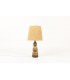 Lampe céramique beige et marron abat-jour en jute 1950