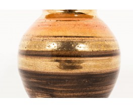 Georges Pelletier ceramic vase brown and gold 1970