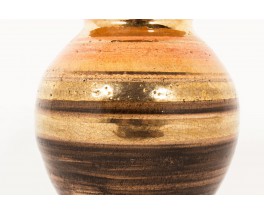 Vase Georges Pelletier céramique marron doré 1970