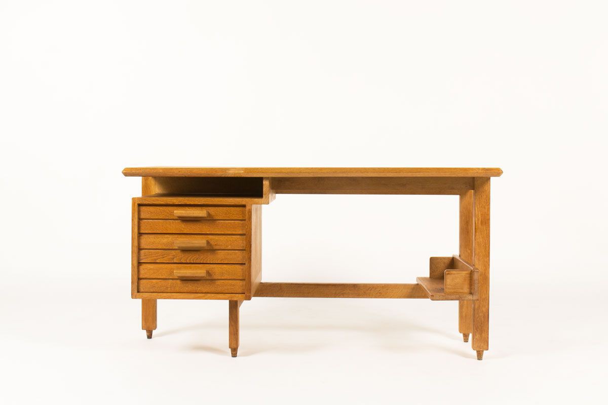 Guillerme and Chambron desk in oak edition Votre Maison 1960