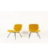 Pierre Paulin low chairs model CM190 in yellow velvet edition Thonet 1950 set of 2
