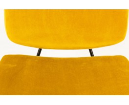 Chauffeuses Pierre Paulin modèle CM190 tissu jaune moutarde édition Thonet 1950 set de 2