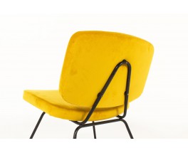 Chauffeuses Pierre Paulin modèle CM190 tissu jaune moutarde édition Thonet 1950 set de 2