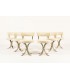 Chairs in chrome steel and beige fabric seat 1970 set of 6