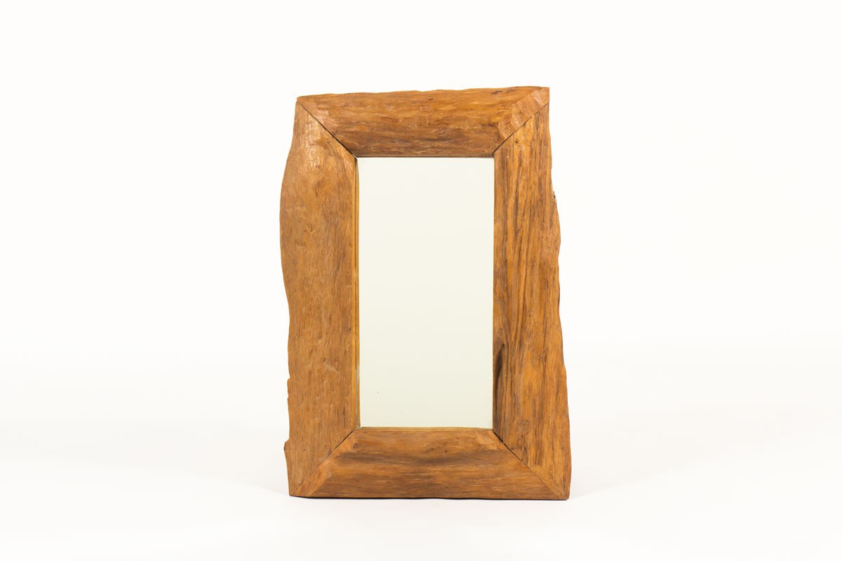 Rectangular mirror walnut frame 1950
