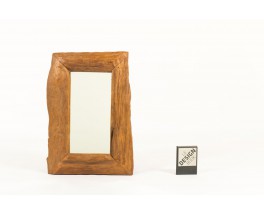 Miroir rectangulaire cadre en noyer 1950