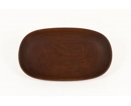 Oval dish large model in teak Scandinavian design 1950