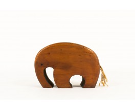 Tabouret modèle éléphant en pin teinté design danois 1950