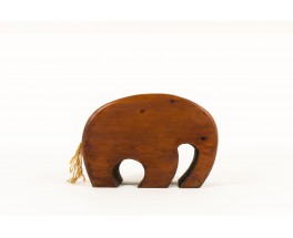 Tabouret modèle éléphant en pin teinté design danois 1950