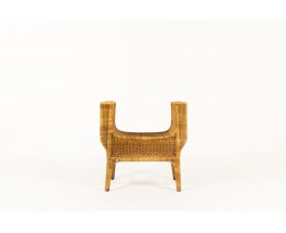 Stool in braided rattan 1950