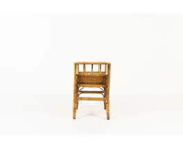 Stool in braided rattan 1950