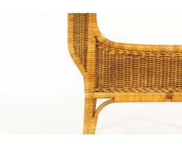 Stool in braided rattan 1950