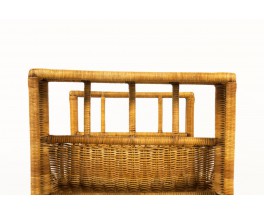 Stool in braided rattan 1950