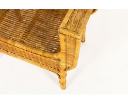 Stool in braided rattan 1950