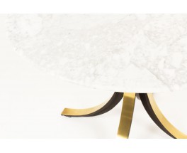 Osvaldo Borsani dining table model T69 brass and Carrara marble top edition Tecno 1960