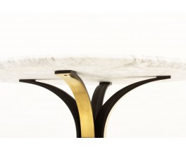 Osvaldo Borsani dining table model T69 brass and Carrara marble top edition Tecno 1960