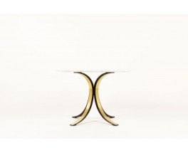 Osvaldo Borsani dining table model T69 brass and Carrara marble top edition Tecno 1960