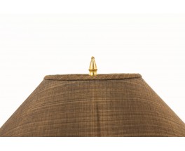 Lamps in rattan with brown lampshades 1950 set of 2