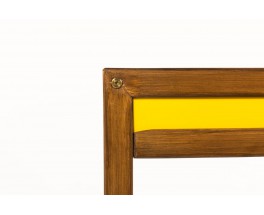 Andre Sornay desk and chair tinted beech and yellow lacquer 1960