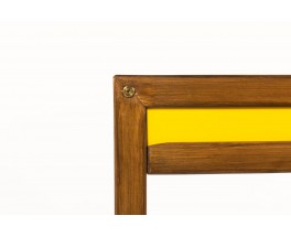Bureau et chaise André Sornay hêtre teinté et laque jaune 1960
