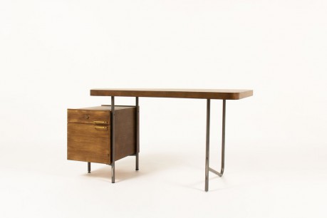 Georges Frydman desk in steel and ash 1960
