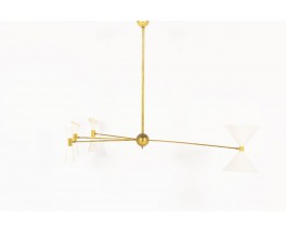 Chandelier in brass and diabolo diffusers Italian contemporary design